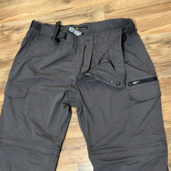 B.C CLOTHING MENS CONVERTIBLE CARGO HIKING SHORTS & PANTS GREY SIZE XXL X32 NEW - Picture 5 of 11